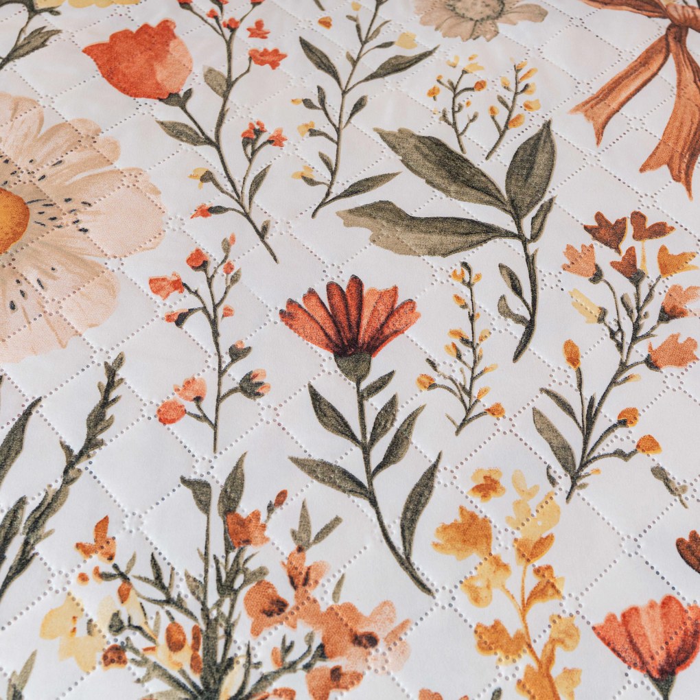 Ágytakaró FLORAL RIBBON, krémszínű Méret: 220 x 240 cm