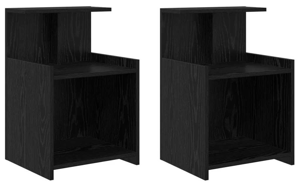 Éjjeliszekrény 2 pcs Musta tammi 40 x 35 x 60 cm Faanyag
