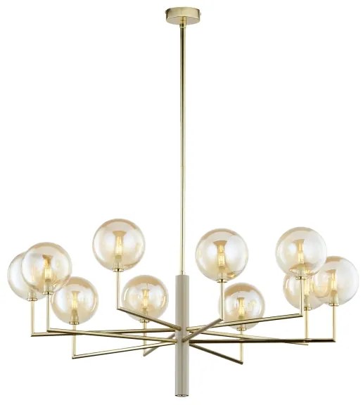 Jupiter 1977 - Csillár rúdon FEME 10xG9/10W/230V arany/bézs