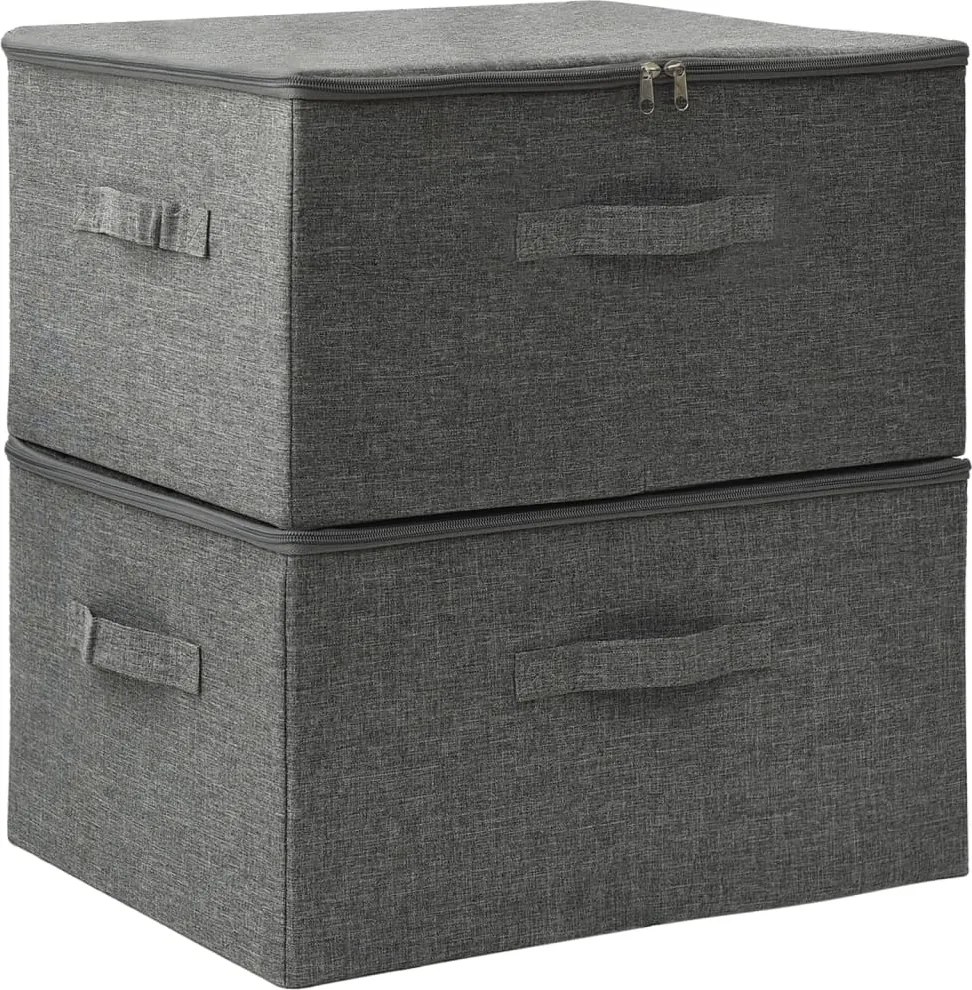 vidaXL 2 db antracitszürke szövet tárolódoboz 43x34x23 cm