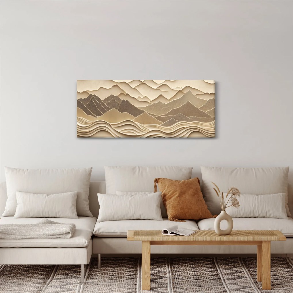 Kép - 3D hegyvonalak (120x50 cm)