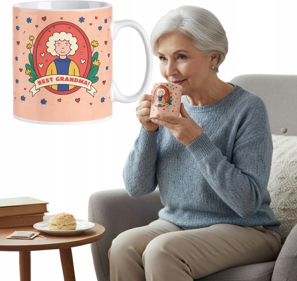 Nagymama Napi Ajándék Bögre 330 ML Best Grandma Bögre Nagymama