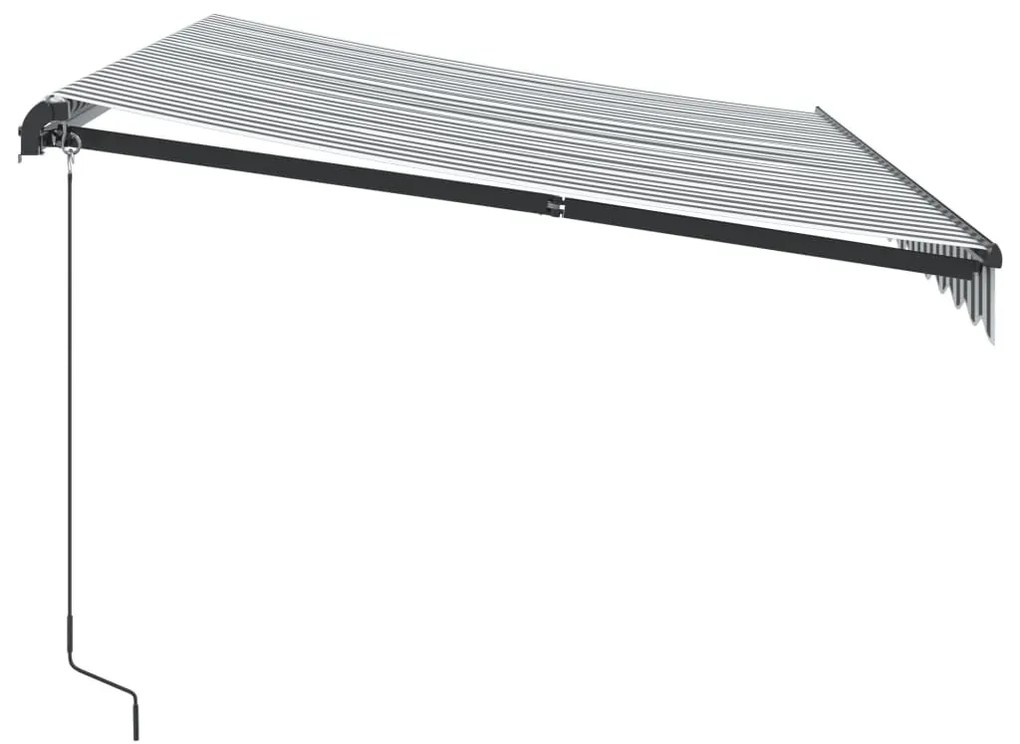 Antracitszürke-fehér LED-es kézi napellenző 350 x 250 cm