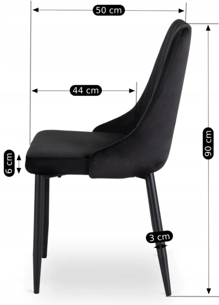 Fekete Bársony Étkezőszék. BARI