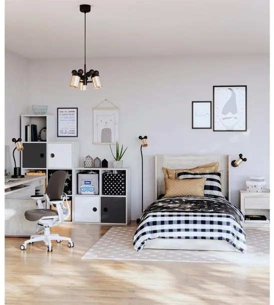 Lámpa Állólámpa MOUSE , 0086, max.250V, 50/60Hz, 1*E27,  max.25 W, IP20, átmérő 8 cm, fekete/arany