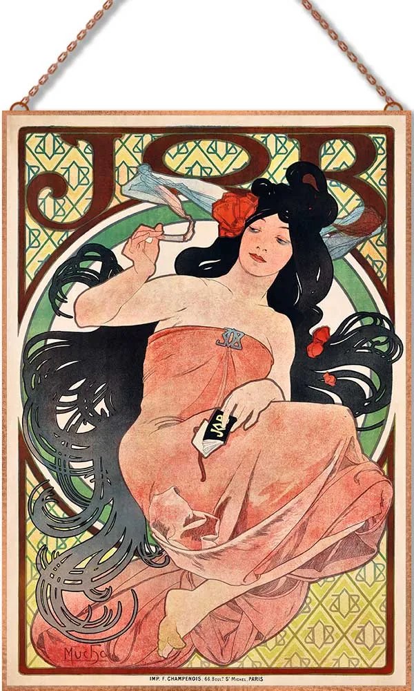 Alphonse Mucha - Job II. üvegkép, falikép