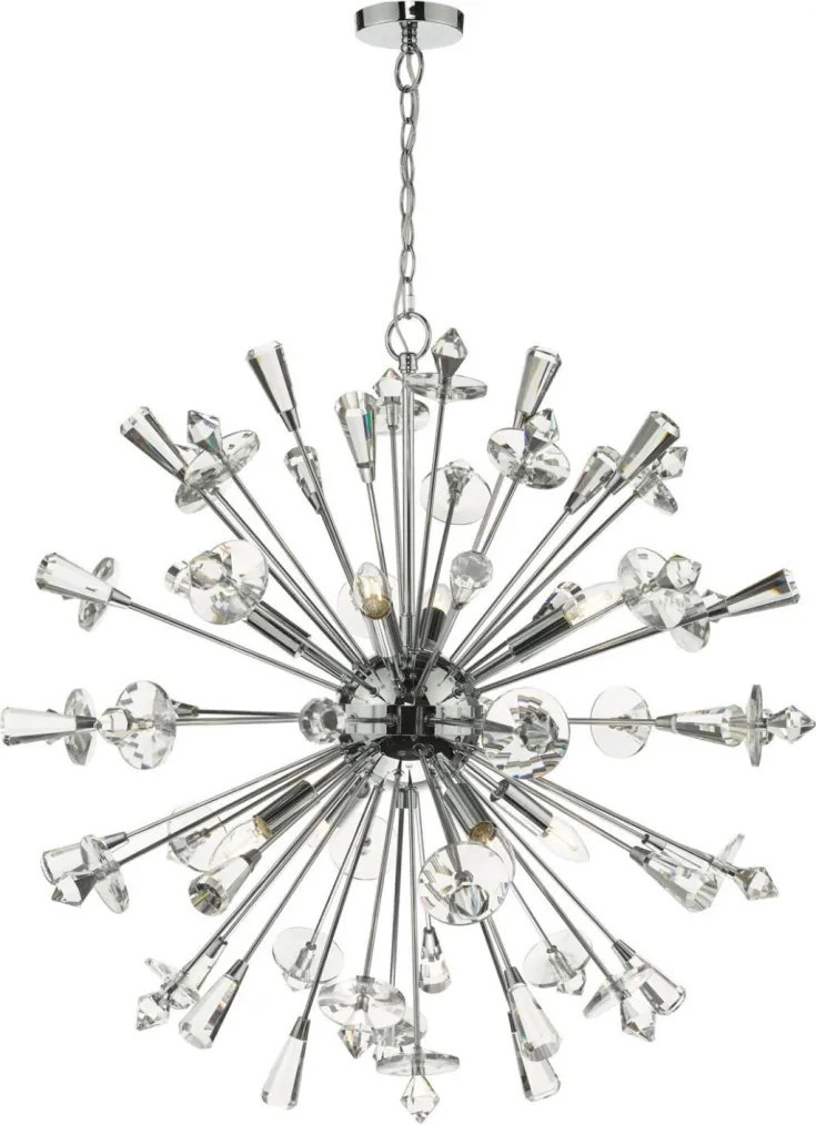 DAR LIGHTING EXO0850 EXODUS Kristály Függesztett Lámpa Csiszolt Króm E14 IP20