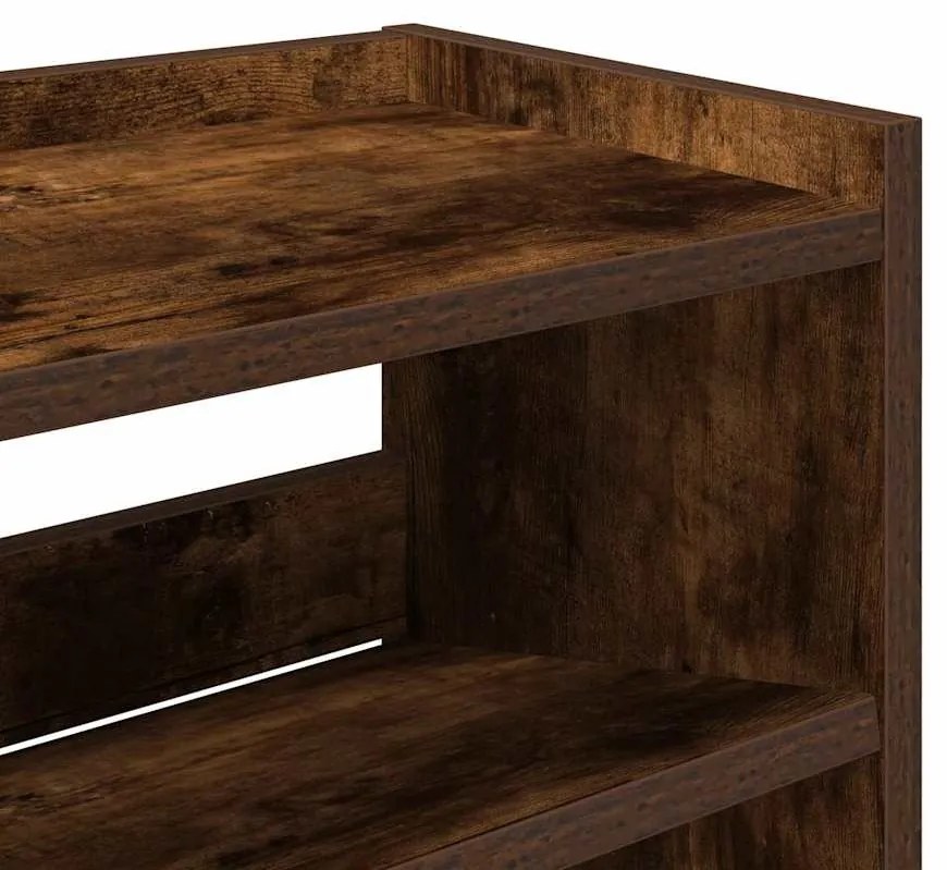 füstös tölgy színű szerelt fa cipőtartó 80x25x62 cm