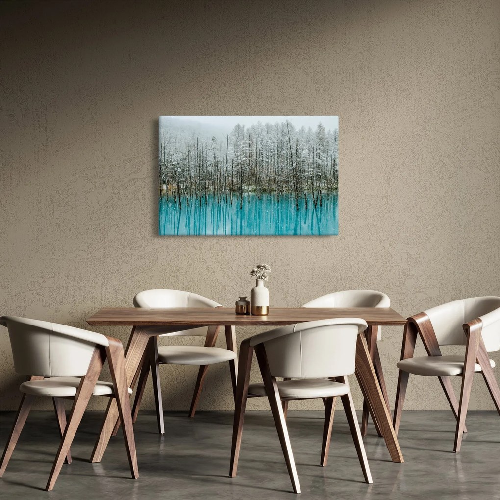 Kép - Türkiz tó, Biei, Japán (90x60 cm)