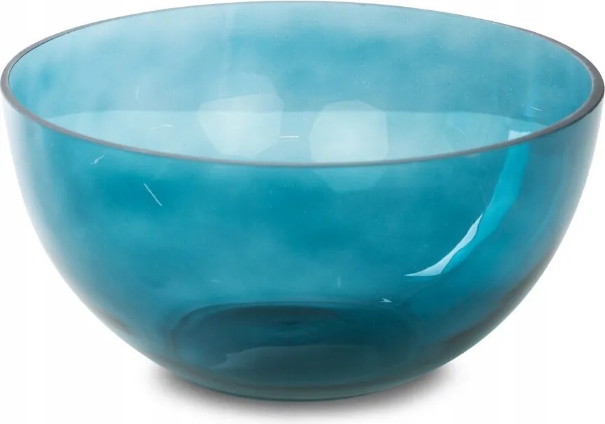 LILI6 dekorációs tál, 25x13 cm, Eurofirany, türkiz színű üveg