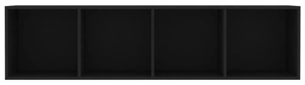 fekete könyv-/TV-szekrény 143 x 30 x 36 cm