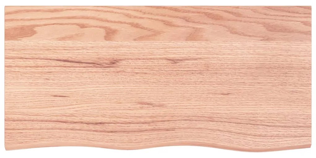 világosbarna kezelt tömör fa fürdőszobai pult 100x50x2 cm