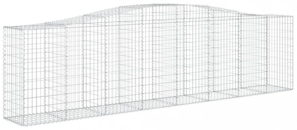 vidaXL 4 db íves horganyzott vas gabion kosár 400x50x100/120 cm
