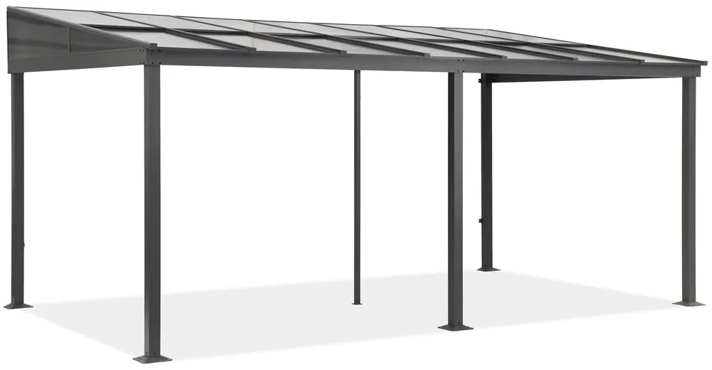 Alumínium terasz előtető 4 x 6 m Tarragona Garden Point függönyökkel bézs színben