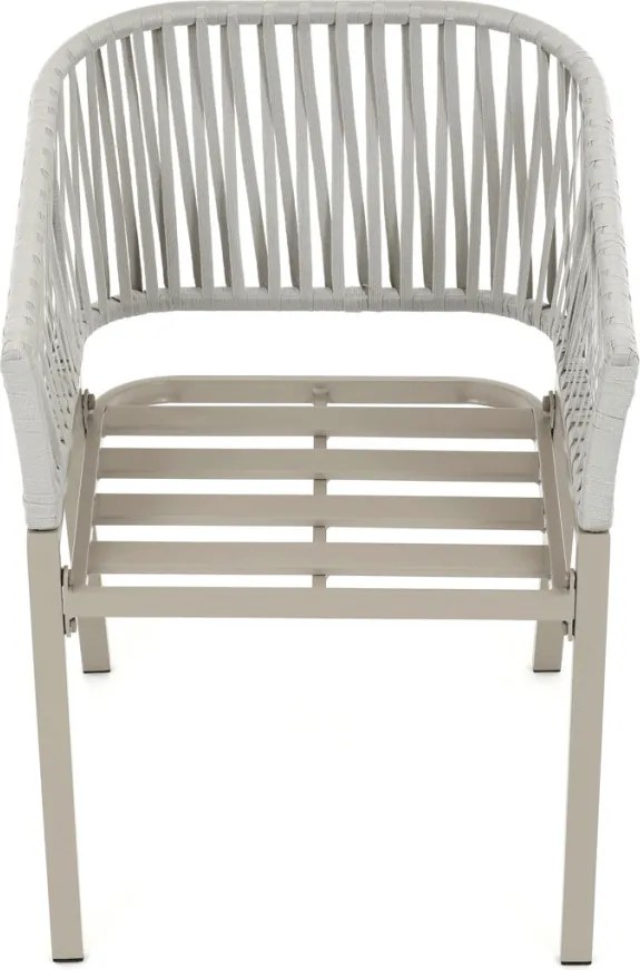 Kerti szék, fém, polyrattan, bézs, AZC-S1430 CRM