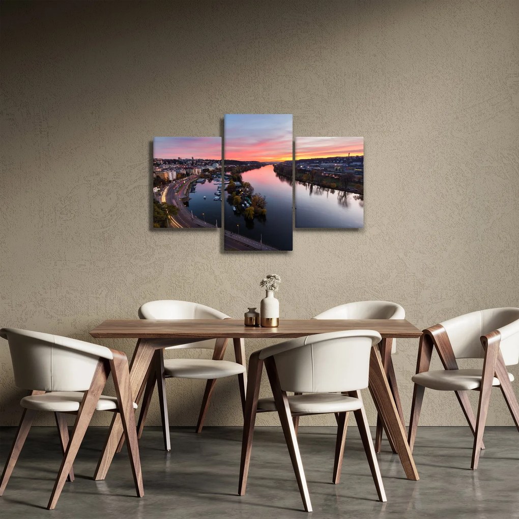 Az éjszakai Prága képe (90x60 cm)