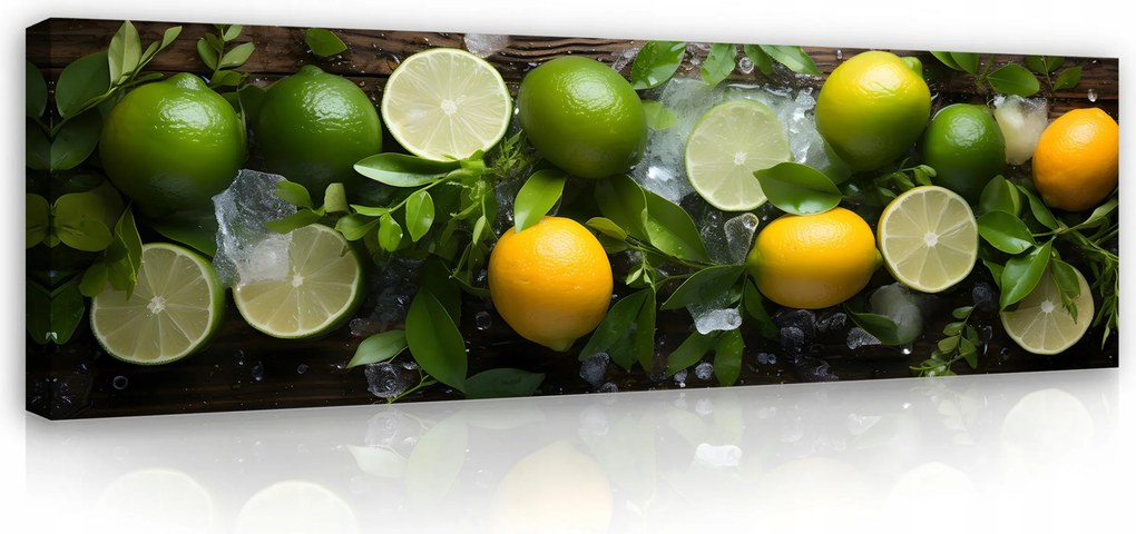 Vászonkép Citrom Lime Konyha Modern Vászon Fal Nagy 145x45