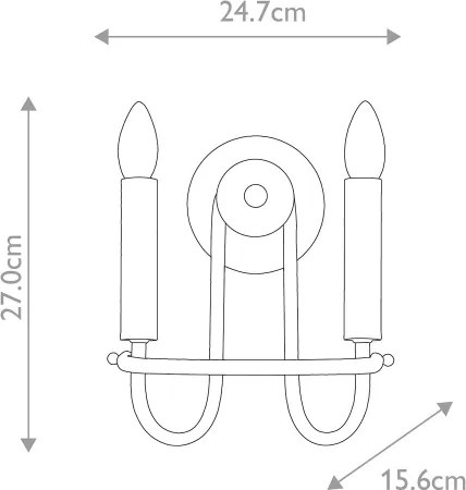 Kichler KL-CAPITOL-HILL2-PNBR - Fali lámpa CAPITOL HILL 2xE14/40W/230V aranyszínű
