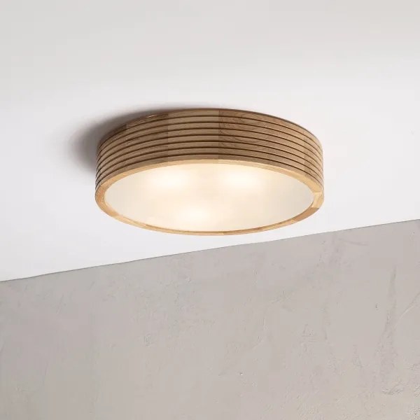 Fürdőszobai mennyezeti lámpatest LINARO 3xE27/15W/230V IP54 tölgy, átmérő 37 cm