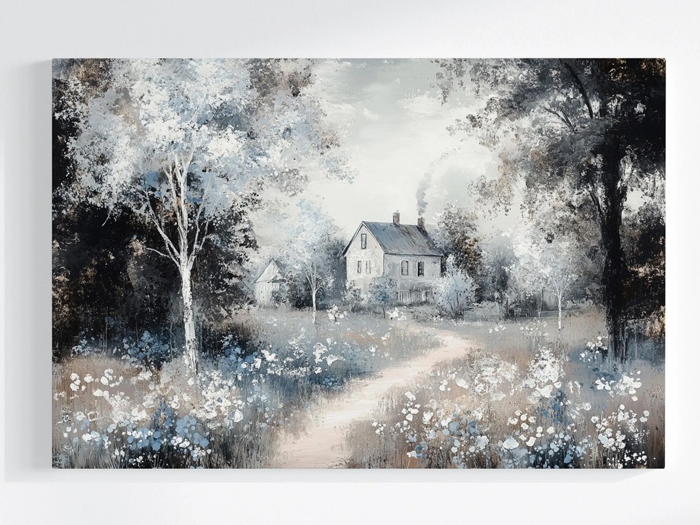 Canvas Vászonkép Vidéki Ház Rét Kert Pamut Vintage 60x40