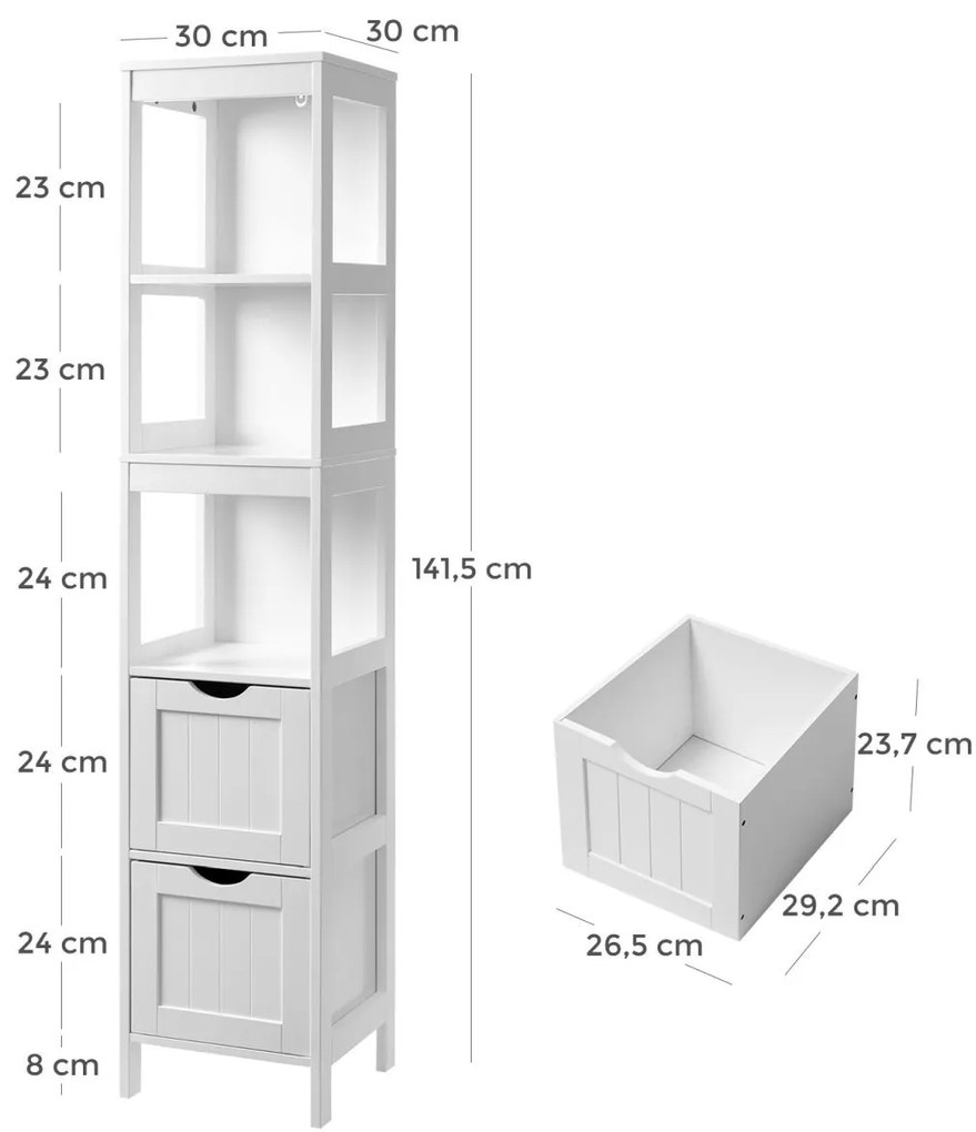 BBC66WT fehér könyvespolc
