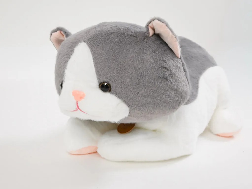 Plüss MACSKA szürke babatakaróval belül