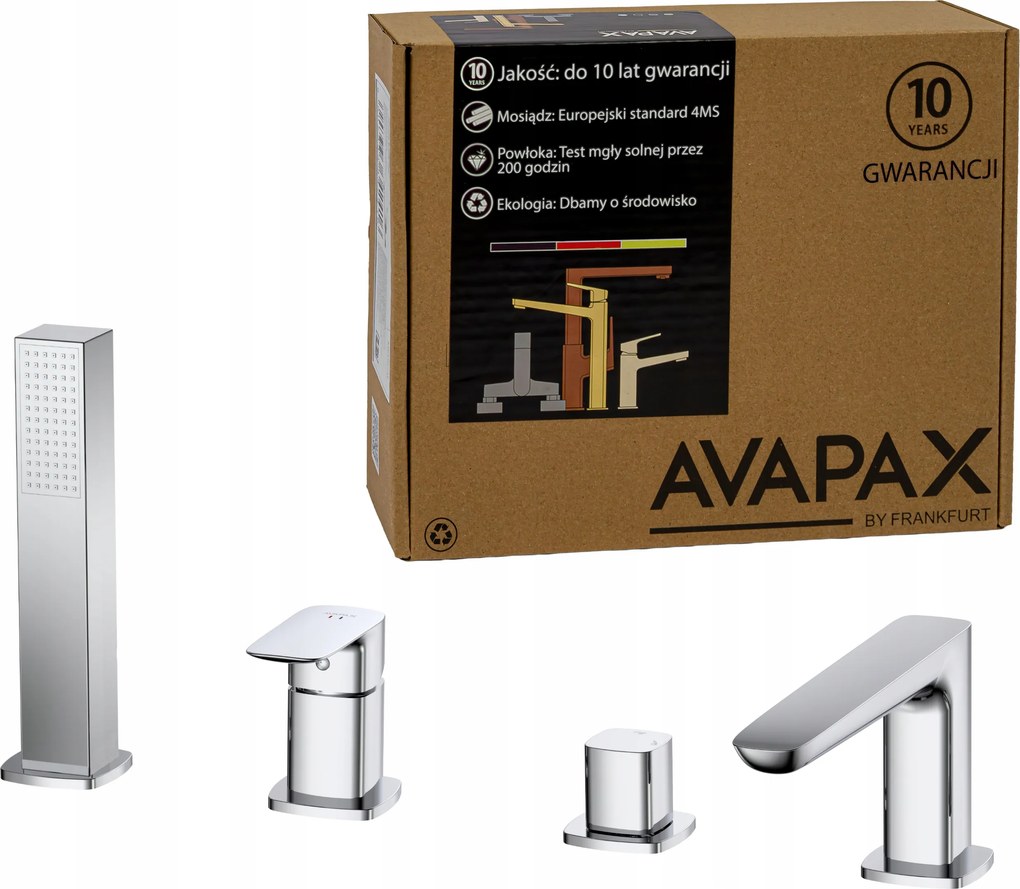 Kádtöltő csaptelep kádhoz 4 lyukú króm álló csaptelep Avapax