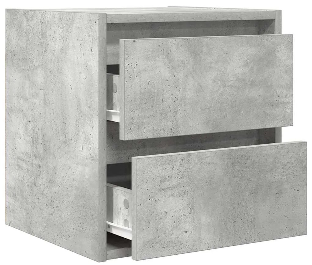 Betonszürke falra szerelhető éjjeliszekrény 38x34x40 cm