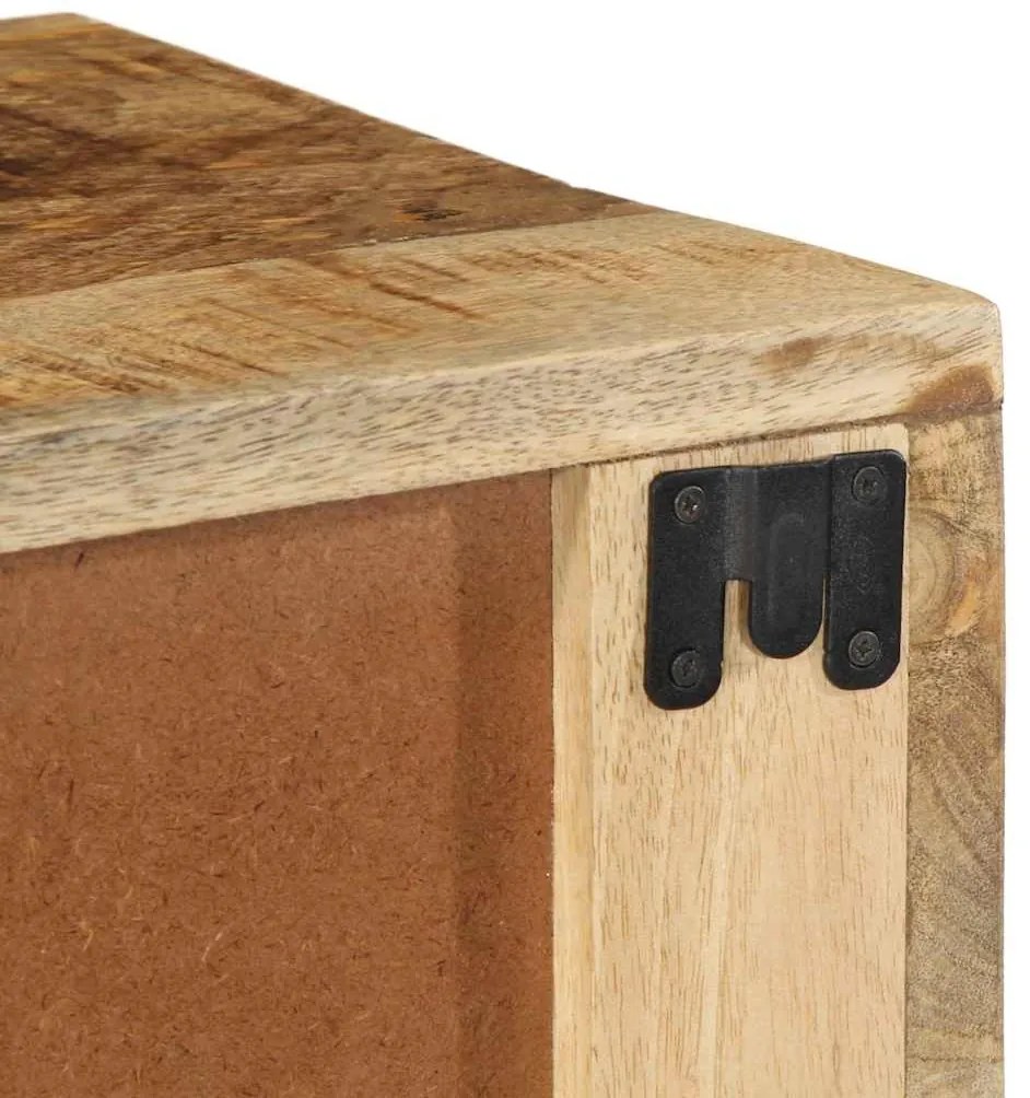 tömör nyers mangófa falra szerelhető TV-szekrény 60x30x19 cm