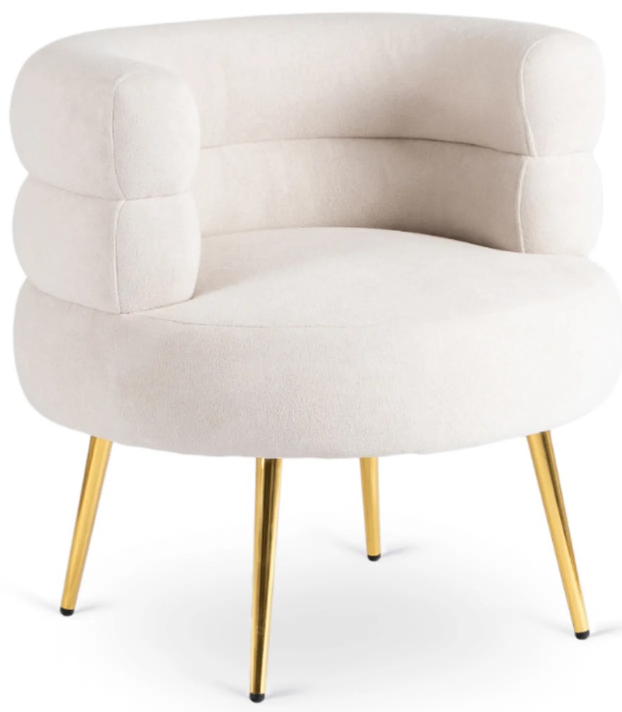 Fotel Preston, bézs arany lábakkal