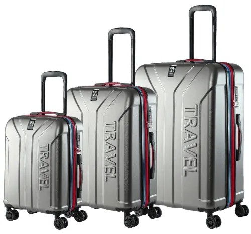 Deuba Set 3 db utazóbőrönd - ezüst