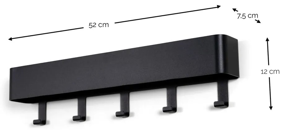 Szürkésbarna fém fali fogas polccal 52 cm Dax Play – Spinder Design