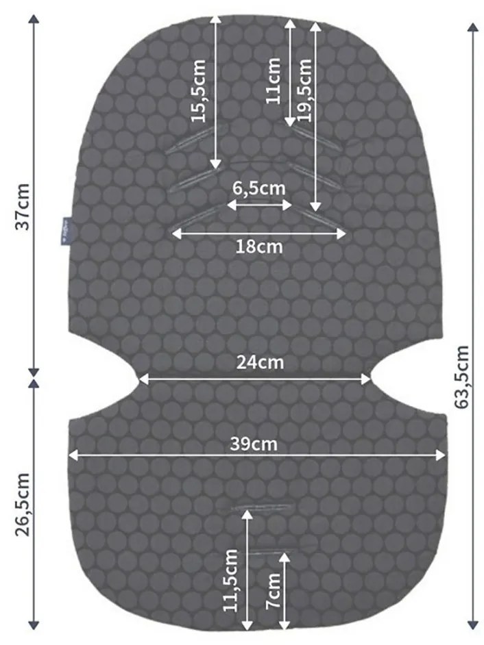 Alátét babakocsiba Zaffiro grafit 63,5 cm