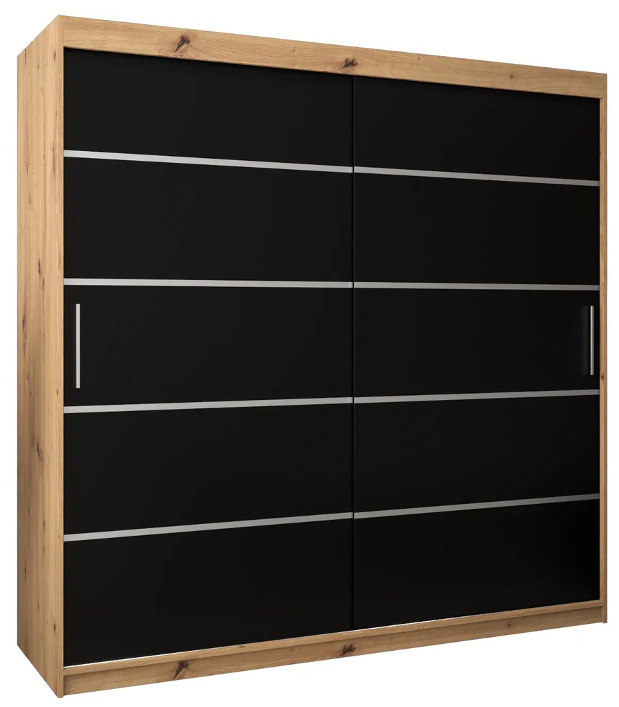 Ruhásszekrény 200 cm Verika 1 200 (artisan tölgy + fekete). 1063727