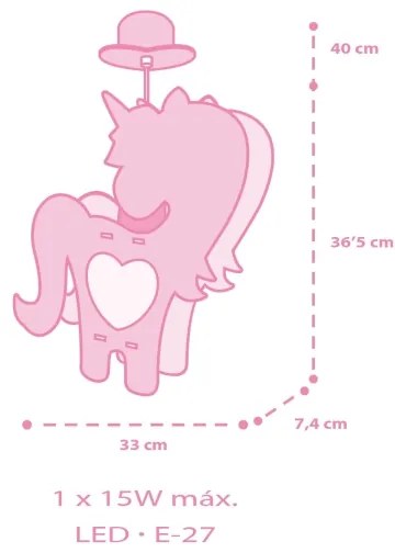 Dalber 41597 - Gyerek csillár UNICORN 1xE27/15W/230V