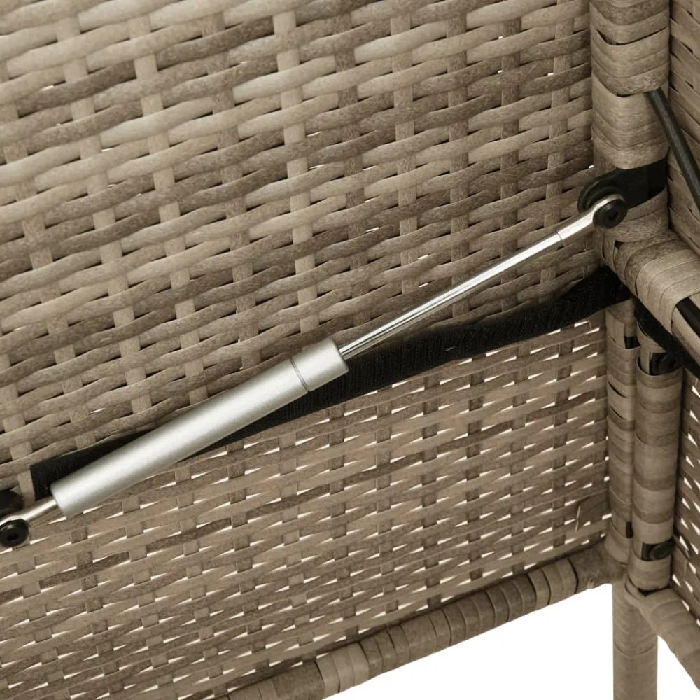 bézs polyrattan kerti pad párnákkal