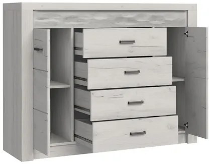 Kombinált komód Nadenas N7 (fehér craft) (meleg fehér LED világítás). 1058232