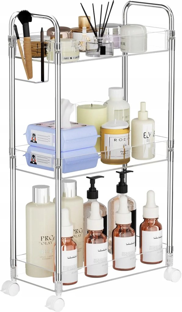 Spacekeeper 3 szintes akril gurulós tárolókocsi