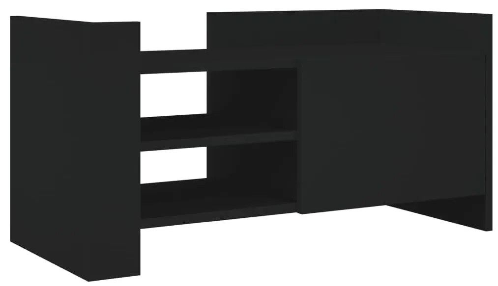 fekete szerelt fa TV-szekrény 80 x 35 x 40 cm