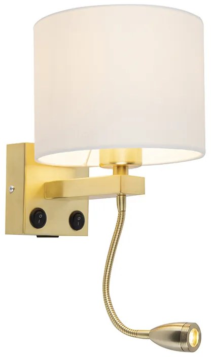 Arany fali lámpa USB-vel, fehér búrával - Brescia Combi