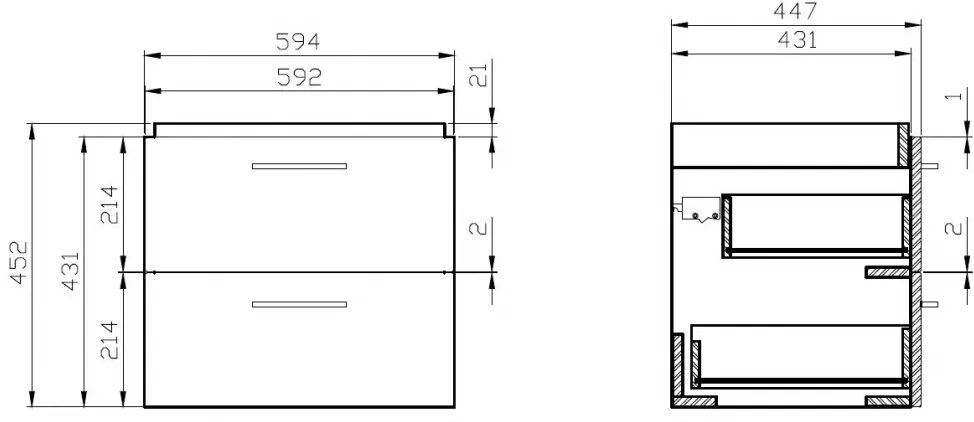 Cersanit - SET szekrény + mosdó, fehér, LARA CITY 60, S801-142-DSM