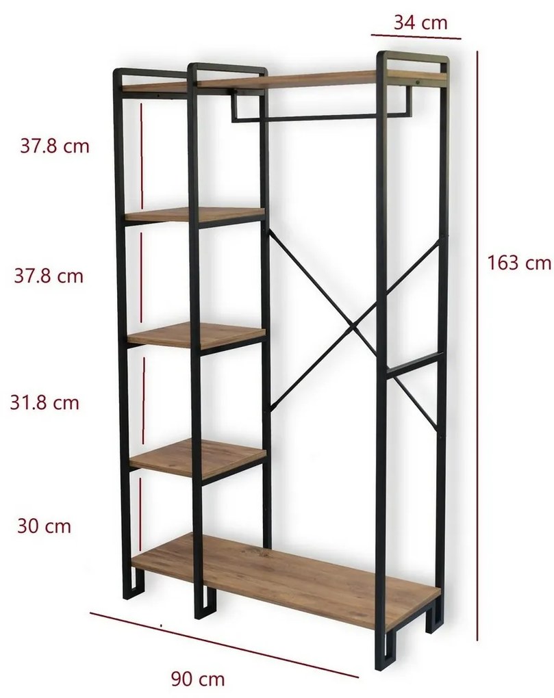 Rex Atlantic Pine and Black ruhaállvány