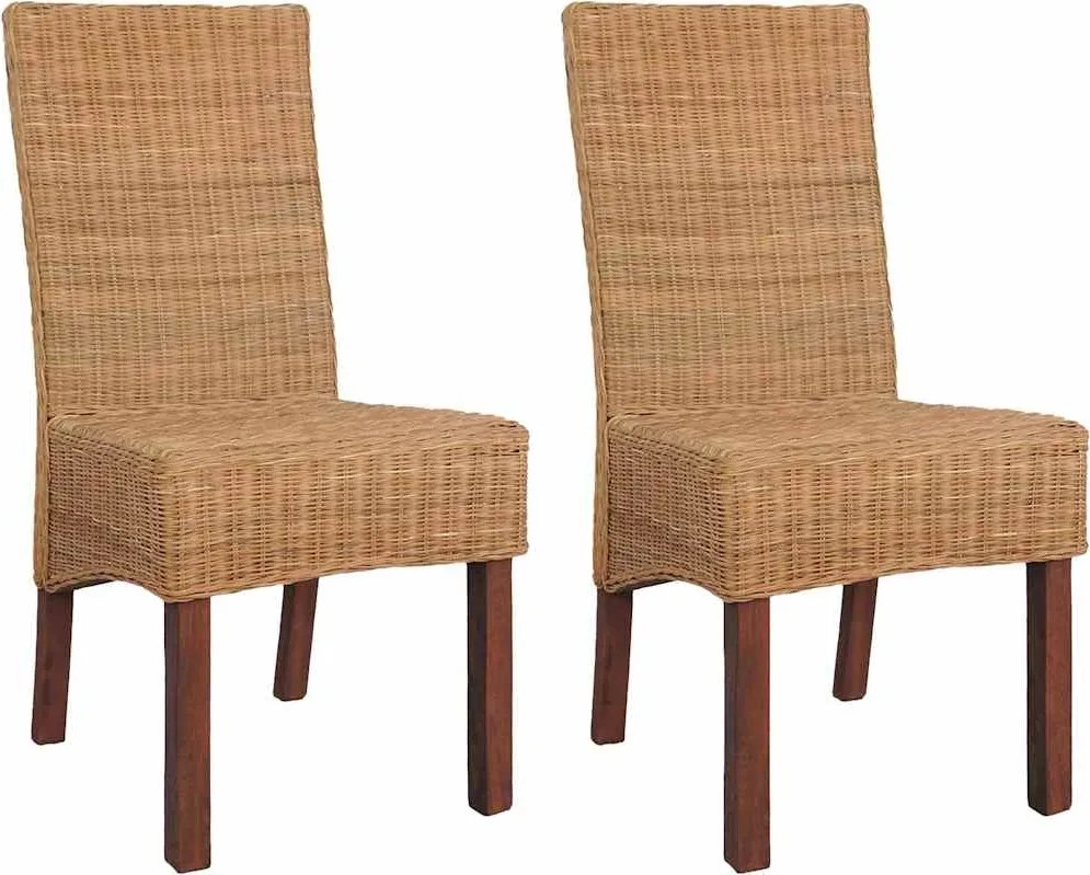 vidaXL 2 db barna természetes rattan étkezőszék