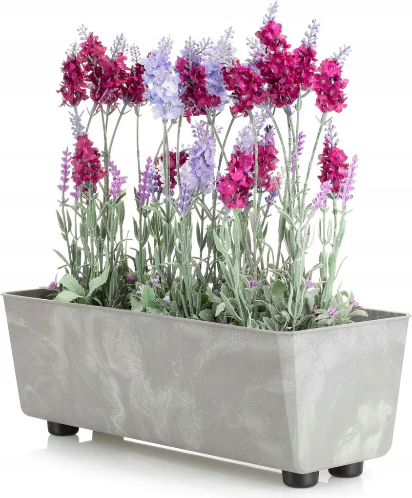 Modern Lábas Virágtartó Doboz szürke beton loft 38x17cm