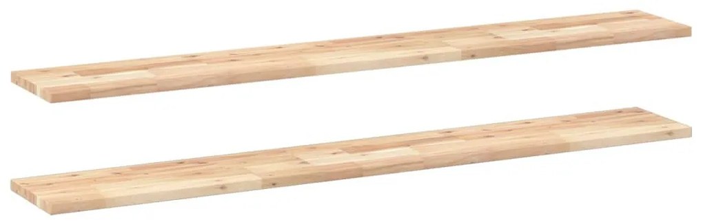 2 db kezeletlen tömör akácfa függőpolc 140 x 20 x 2 cm