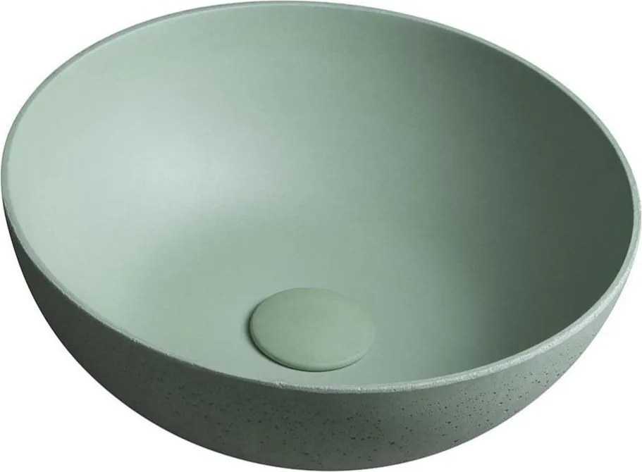 Sapho - FORMIGO ráépíthető mosdó, átmérő 39 cm, beton/zöld