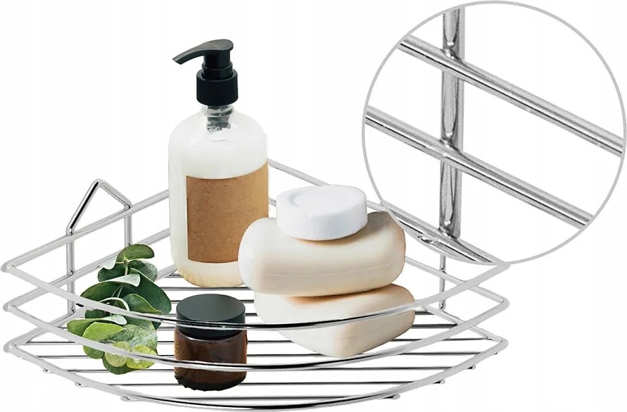 Ezüst Sarokpolc Fém Fürdőszobai Strapabíró Konyhai Drót