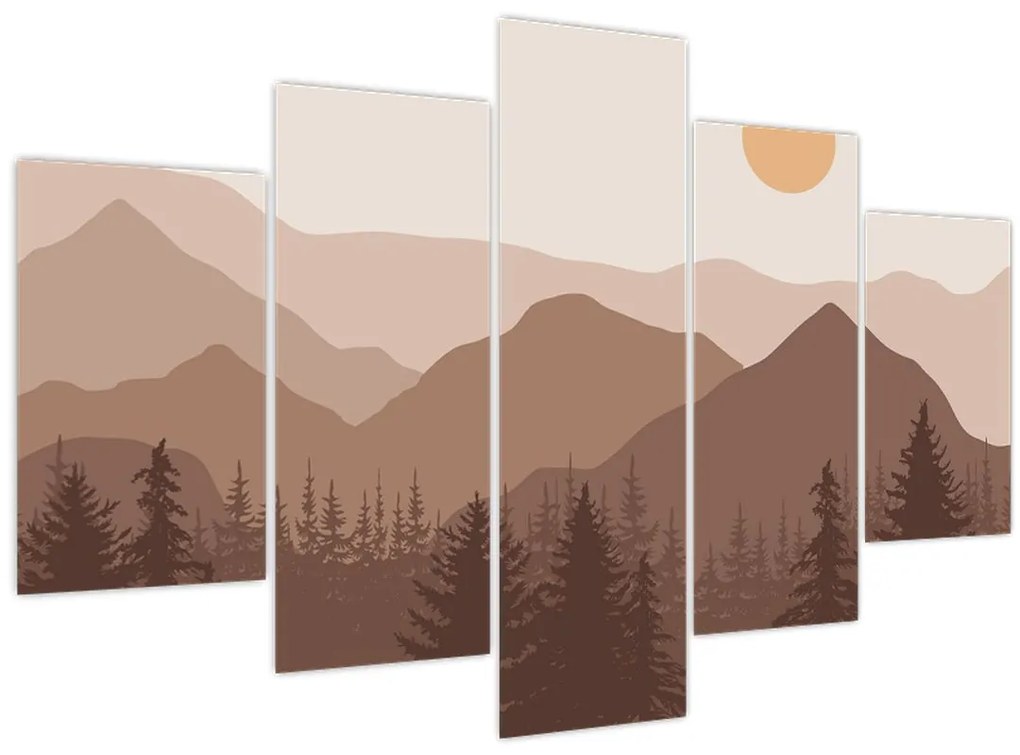 Kép - Barna hegyek N⁰1 (150x105 cm)