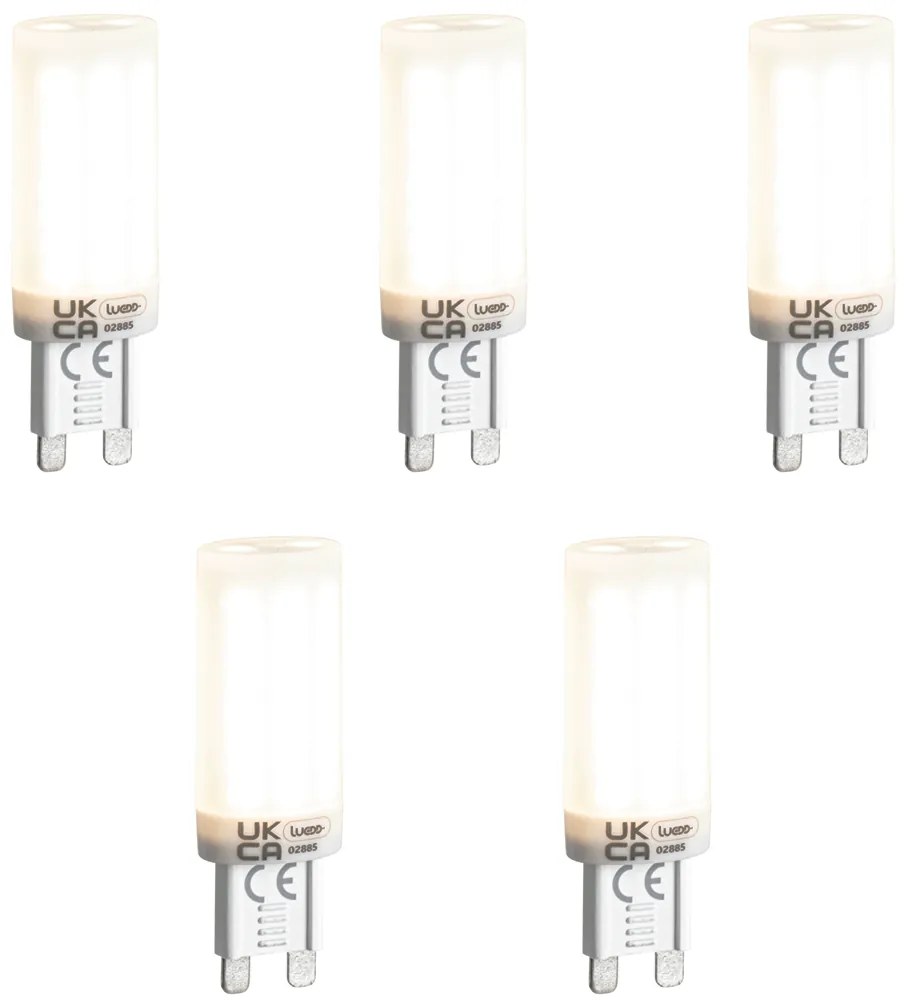 5 db-os G9 3 lépésben szabályozható opál LED izzó 4,5W 500 lm 4000K