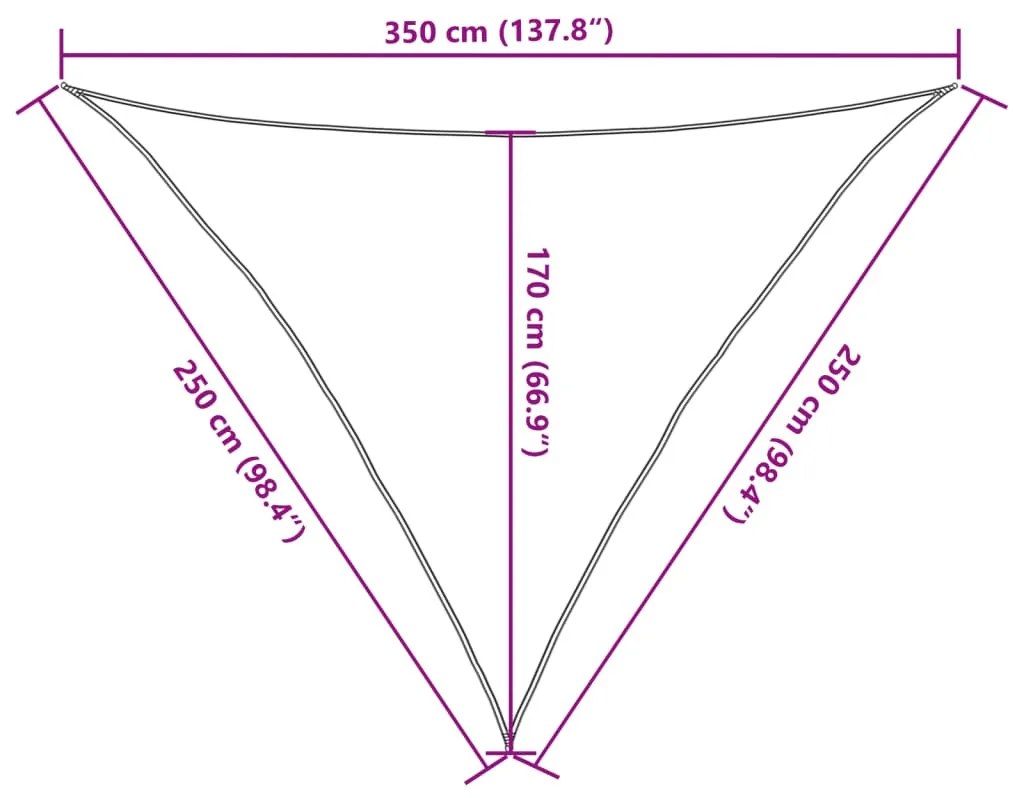 bézs HDPE napvitorla 160 g/m² 2,5 x 2,5 x 3,5 m